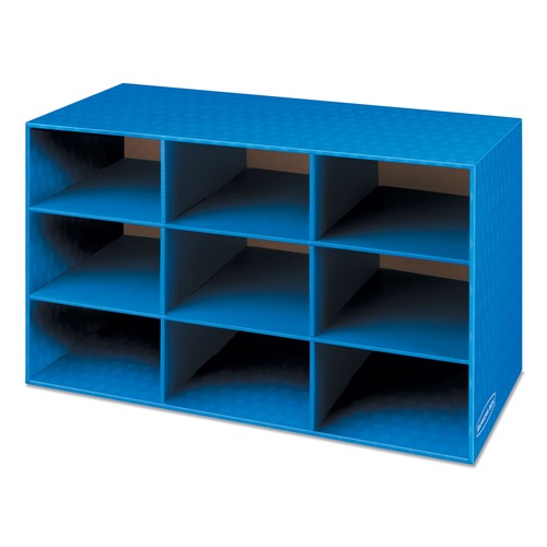 Boxes & Bins | Bankers Box 3380701 28.25 in. x 13 in. x 16 in. 9-Compartment Classroom Literature Sorter - Blue (4/Carton) image number 0