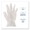 Disposable Gloves | Boardwalk BWK361SCT 3.6 mil 9.5 in. Long Powder-Free Exam Vinyl Gloves - Small, Clear (100/Box, 10 Boxes/Carton) image number 7