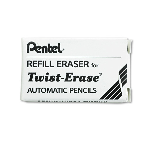 Pens | Pentel E10 Cylindrical Rod Eraser Refills for Pentel Side FX and Twist-Erase Pencils - White (3/Pack) image number 0