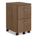 Office Carts & Stands | Alera VA582816WA 15.38 in. x 20 in. x 26.63 in. Valencia Series 2-Drawer Mobile Pedestal - Walnut image number 0