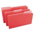 File Folders | Universal UNV10523 1/3-Cut Tabs, Deluxe Colored Top Tab File Folders - Legal Size, Red/Light Red (100/Box) image number 2