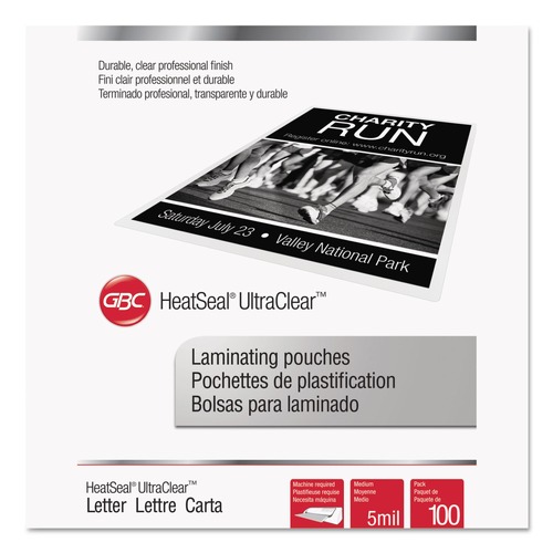 Laminating Supplies | GBC 3200654B UltraClear 9 in. x 11.5 in. 5 mil Thermal Laminating Pouches - Gloss Clear (100/Pack) image number 0