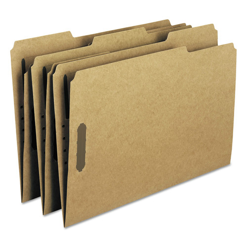 File Folders | Smead 19837 0.75 in. Expansion 1/3-Cut Top Tab Fastener Folders, 2 Fasteners - Legal Size/Kraft Exterior (50/Box) image number 0