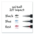 Pens | uni-ball 65800 207 Impact 1 mm Stick Gel Pen - Black Ink/Silver/Black Barrel/Bold (1-Dozen) image number 3