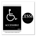 Floor Signs & Safety Signs | Headline Sign 4764 Century Series 6 in. x 9 in. Accessible Office Sign - Black/Silver image number 2