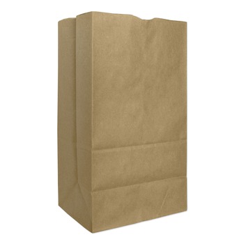  | Ross & Wallace Paper Products 130326 8.25 in. x 5.25 in. x 16.13 in. #25 Squat Size Extra-Heavy-Duty Grocery Paper Bags - Kraft (500/Bundle)