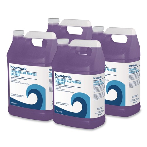 All-Purpose Cleaners | Boardwalk 053000-41ESSN 128 oz. Bottle All Purpose Cleaner - Lavender Scent (4/Carton) image number 0