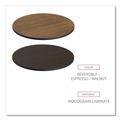 Office Desks & Workstations | Alera ALETTRD36EW 35.5 in. Diameter Round Reversible Laminate Table Top - Espresso/Walnut image number 5