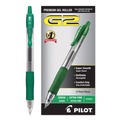 Pens | Pilot 31005 G2 Premium Extra-Fine 0.5 millimeter Retractable Gel Pen - Green Ink/Smoke/Green Barrel (1-Dozen) image number 0