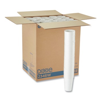 CUPS AND LIDS | Dixie 2346W 16 oz. Paper Hot Cups - White (50/Sleeve, 20 Sleeves/Carton)