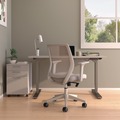Office Chairs | Alera ALEWX42BME47 17.09 in. to 20.83 in. Seat Height Supports 275 lbs. Wessex Ergonomic Fabric Mesh Swivel Task Chair - Gray Seat/Back, White Base image number 4