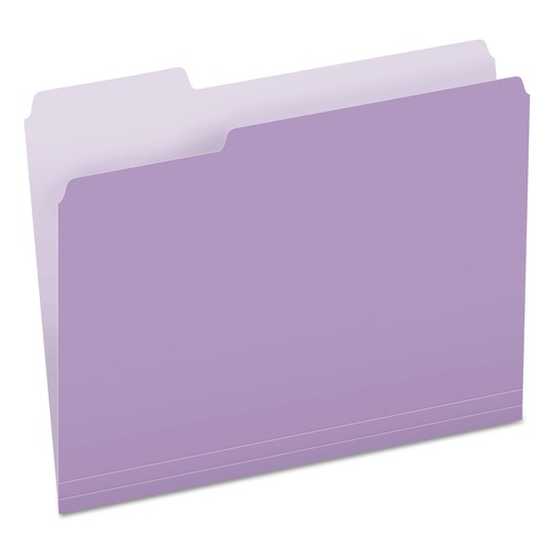 Just Launched | Pendaflex 152 1/3 LAV 1/3-Cut Tabs Assorted Letter Size Colored File Folders - Lavender/Light Lavender (100/Box) image number 0