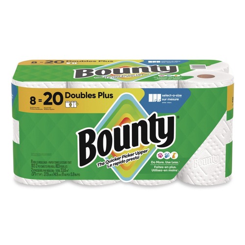 Cleaning & Janitorial Supplies | Bounty 80835948 Select-a-Size 5.9 in. x 11 in. 2-Ply Kitchen Roll Paper Towels - White (8/Pack) image number 0