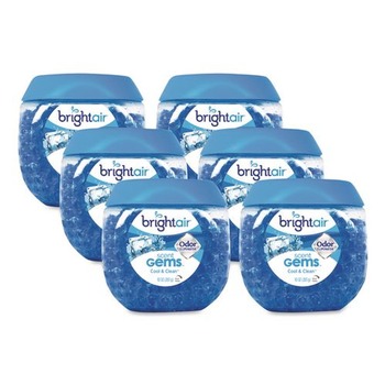 BRIGHT Air BRI 900228 10 oz. Scent Gems Odor Eliminator - Cool and Clean, Blue (6/Carton)