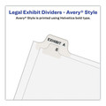 Back to School Sale | Avery 01338 11 in. x 8.5 in. 25-Tab 201 to 225 Avery Style Preprinted Legal Exhibit Side Tab Index Dividers - White (1-Set) image number 4