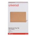 File Folders | Universal UNV16140 Reinforced Kraft Straight Top Tab File Folders - Legal Size, Brown (100/Box) image number 2