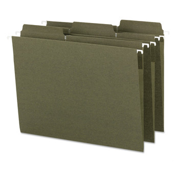 Smead 64037 1/3-Cut Tabs Letter Size FasTab Hanging Folders - Standard Green (20/Box)
