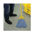 Mops | Boardwalk BWK2020B #20 Cut-End Cotton/Synthetic Fiber Standard Mop Head - Blue (12/Carton) image number 7