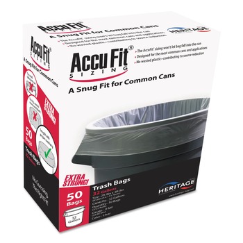 PRODUCTS | AccuFit H6644TC RC1 33 in. x 44 in. 32 gal. 0.9 mil Linear Low Density Can Liners with AccuFit Sizing - Clear (50/Box)