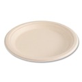 Bowls and Plates | Boardwalk BWKPLATE9NPFA 9 in. Diameter Bagasse PFAS-Free Dinnerware Plate - Tan (500/Carton) image number 4