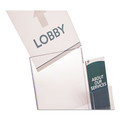 Desk Shelves | Deflecto 599401 Superior Image 13.5 in. W x 4.25 in. D x 10.88 in. H Slanted Sign Holder with Side Pocket - Clear image number 5