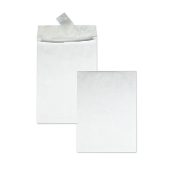 Survivor QUAR4200 Tyvek 10 x 13 18 lb. Heavyweight Square Flap Open End Expansion Mailers - White (100/Carton)