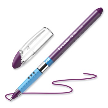  | Schneider 151208 1.4 mm Slider Basic Ballpoint Stick Pen - Extra-Bold/Violet Ink/Violet Barrel (10/Box)
