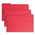 File Folders | Smead 17740 0.75 in. Expansion 2 Fasteners Legal Size Top Tab Colored Fastener Folders - Red Exterior (50/Box) image number 0