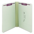 File Folders | Smead 19910 2 in. Expansion Recycled Pressboard Fastener Folders with Two SafeSHIELD Fasteners - Legal Size/Gray-Green (25/Box) image number 0