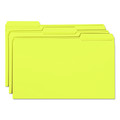 File Folders | Smead 17934 0.75 in. Expansion Assorted 1/3-Cut Tabs Legal Size Reinforced Top Tab Colored File Folders - Yellow (100/Box) image number 2