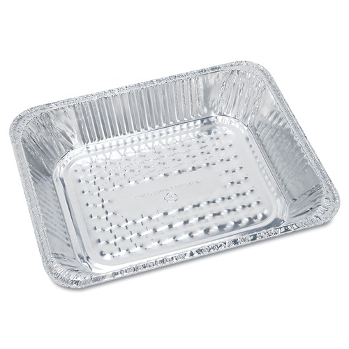  | Handi-Foil 205930 4.56 in. x 5.56 in. x 1.63 in. 1 lbs. cap. Aluminum Oblong Container - Silver (1000/Carton) image number 0