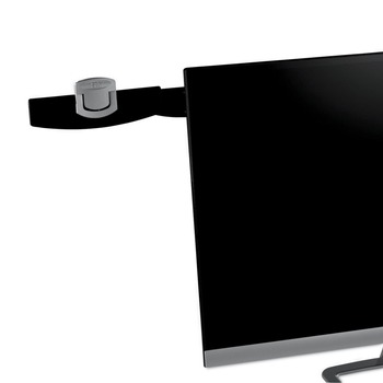 DESK ACCESSORIES AND OFFICE ORGANIZERS | 3M DH240MB 30 Sheet Capacity Plastic Adhesive Monitor Mount Swing Arm Copyholder - Black/Silver Clip