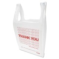 | Inteplast Group THW1VAL 11-1/2 in. x 21 in. Polyethylene Thank You Handled T-Shirt Bags - White (900/Carton) image number 2