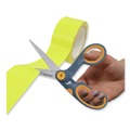Arts & Crafts Supplies | Westcott 14850 8 in. Long x 3.25 in. Cut Length Non-Stick Titanium Bonded Scissors - Crane-Style Gray/Yellow Handle image number 3