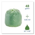 Paper Bags | Stout by Envision E4248E85 EcoSafe-6400 42 in. x 48 in. 0.85 mil. 48 Gallon Compostable Bags - Green (40/Box) image number 2