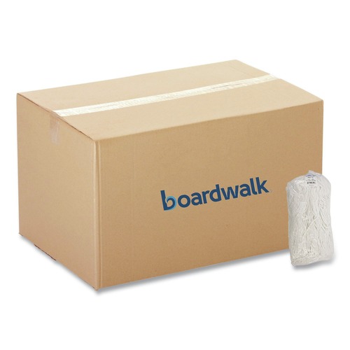 Just Launched | Boardwalk BWK8003 Enviro Clean Looped Mop Head With Tailband - Large, White (12/Carton) image number 0