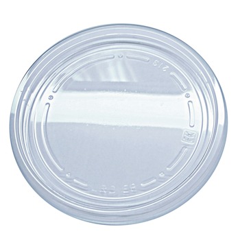 Fabri-Kal 000000000009501020 Recycleware Flat Plug Fit Round Plastic Deli Container Lids - Clear (500/Carton)