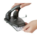 Staple Punches | Swingline A7074050D 1/4 in. Holes 28-Sheet Comfort Handle Steel Two-Hole Punch - Black/Gray image number 2
