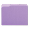 File Folders | Universal UNV12305 1/3-Cut Assorted Tab Interior File Folders - Letter Size, Violet (100/Box) image number 2