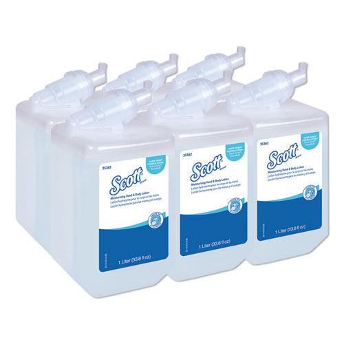 Skin Care & Hygiene | Scott 35362 1 L Bottle Moisturizing Hand and Body Lotion - Fresh Scent (6/Carton) image number 0