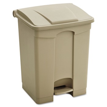 Safco 9922TN 17 Gallon Large Capacity Plastic Step-On Receptacle - Tan