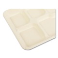 Food Trays, Containers, and Lids | Boardwalk TL-15-TBW-NPFA 8.26 in. x 0.98 in. x 10.9 in. 5-Compartment Bamboo/Sugarcane Bagasse PFAS-Free Food Tray - Tan (500/Carton) image number 4