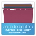 File Folders | Pendaflex 35117 Earthwise by Pendaflex 1/5-Cut Tabs Letter Size EZ Slide 100 percent Recycled Colored Hanging File Folders - Assorted Colors (20/Box) image number 1