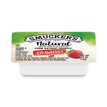 FOOD SERVICE | Smucker's 5150008201 Smuckers 0.5 oz Container Natural Jam - Strawberry (200/Carton)