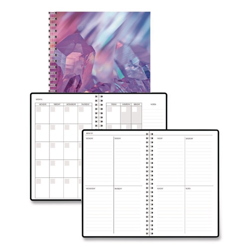 Notebooks & Pads | House of Doolittle 2121-43 Recycled Non-Dated Monthly/Weekly Crystals Planner - Blue/Pink/White Cover image number 0