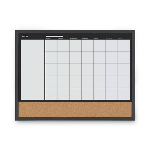 Mailroom Equipment | MasterVision MX04511161 24.21 in. x 17.72 in. 3-in-1 MDF Frame Combo Planner - White/Black image number 0