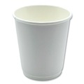 Cups and Lids | Boardwalk BWKDW8HCUPPK 8 oz. Double-Walled Paper Hot Cups - White (25/Pack) image number 1
