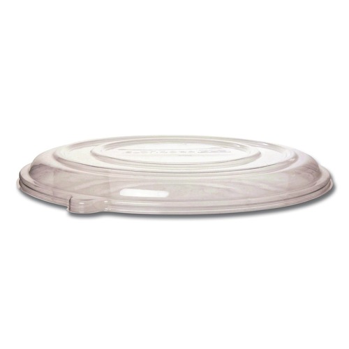 Food Trays, Containers, and Lids | Eco-Products EP-SCPTR16LIDR 16 in. x 16 in. x 0.2 in. 100% Recycled Content Plastic Pizza Tray Lids - Clear (50/Carton) image number 0
