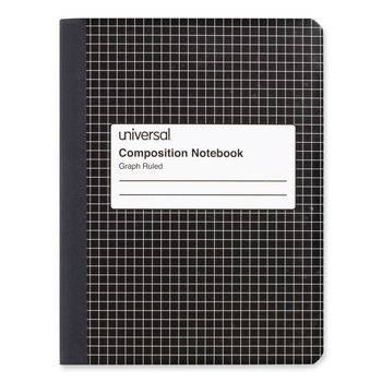 Universal UNV20950 100 Sheets 9.75 in. x 7.5 in. 4 sq./in. Quadrille Rule Composition Book - Black Marble