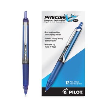Pilot 26068 Precise V7RT Fine 0.7 millimeter Retractable Rollerball Pen - Blue Ink/Barrel (1-Dozen)